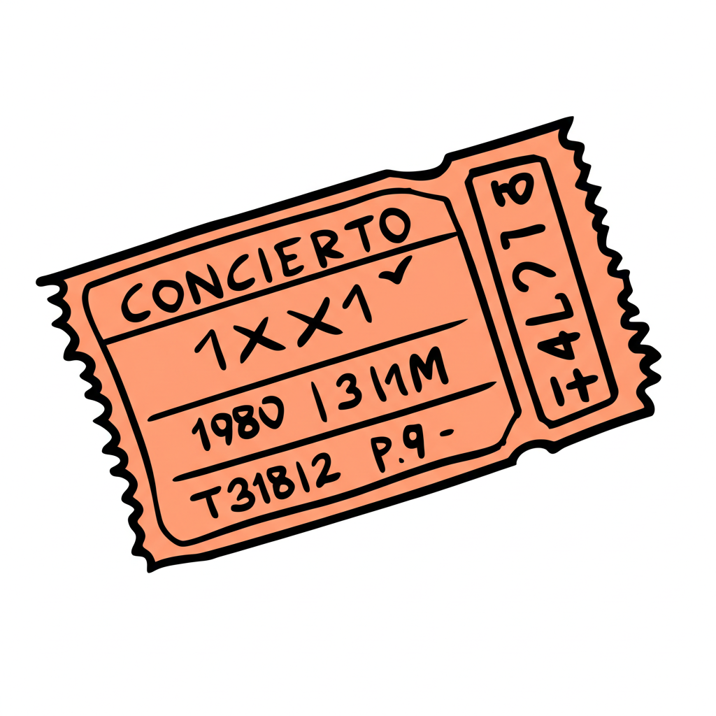 Retro Chilean ticket stub doodle